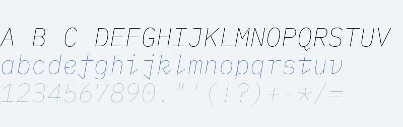 IBM Plex Mono Thin Italic