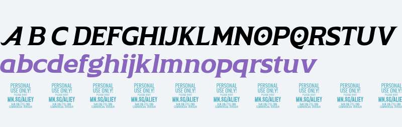 Aliey PERSONAL USE ONLY Regular Italic