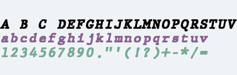 JMH Typewriter mono Black Italic