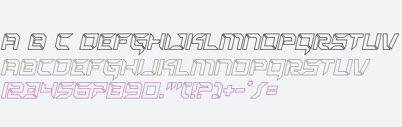 Zero Prime Outline Italic