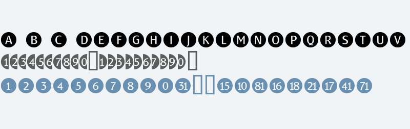 Bullet Numbers W90 Sans Pos