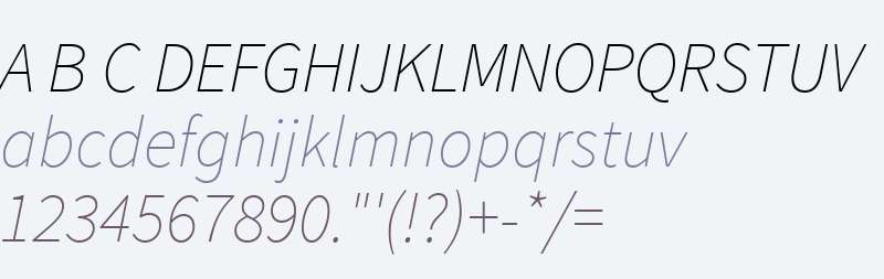 Source Sans Pro ExtraLight Italic