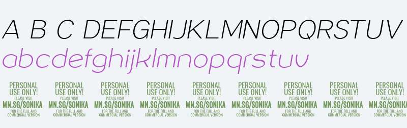 Sonika PERSONAL USE Thin Italic