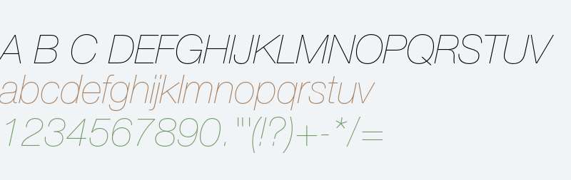 Helvetica Neue 26 Ultra Light Italic