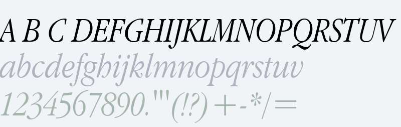 Apple Garamond BT Light Italic