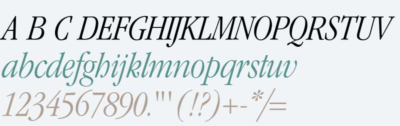 Garamond* Condensed Light Italic