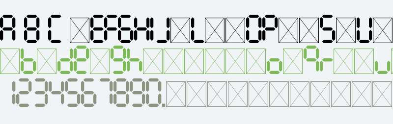 LCD Calculator Display - Tight 7 Segment