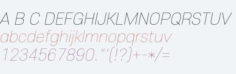 Core Sans E W01 15 Thin Italic