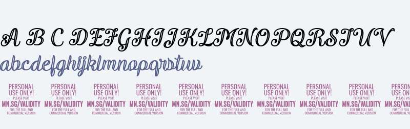 Validity Script Bold PERSONAL USE Italic