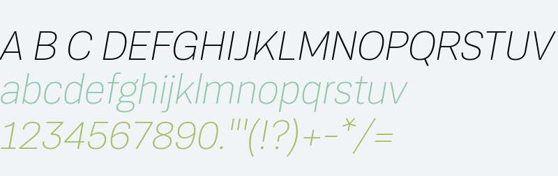 Konkret Grotesk Pro ExtraLight Italic