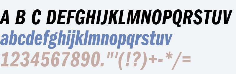 ITC Franklin Gothic Std Demi Compressed Italic