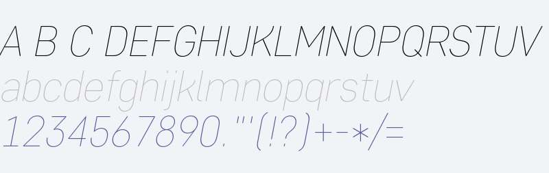 CoreSansDS15ThinItalic