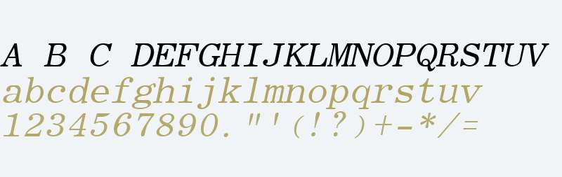 RomanFixedWidth Italic