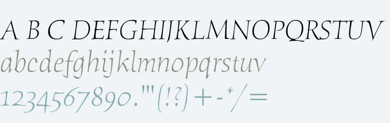 Humana Serif ITC Light Italic