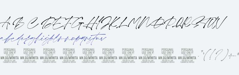 Monita Signature PERSONAL USE Regular Italic