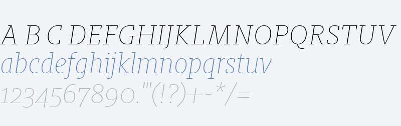 Milo Slab OT W03 Thin Italic