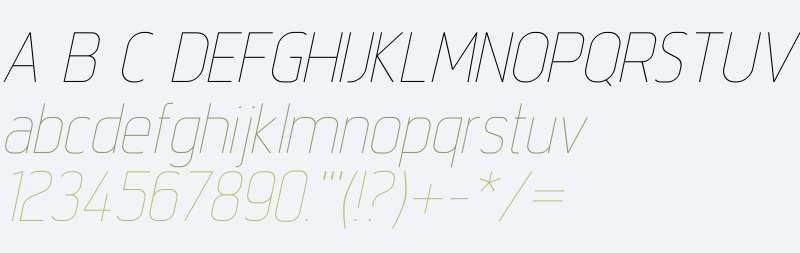 Intropol W00 Thin Italic