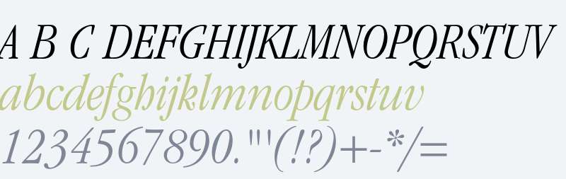 ITC Garamond Std Light Condensed Italic