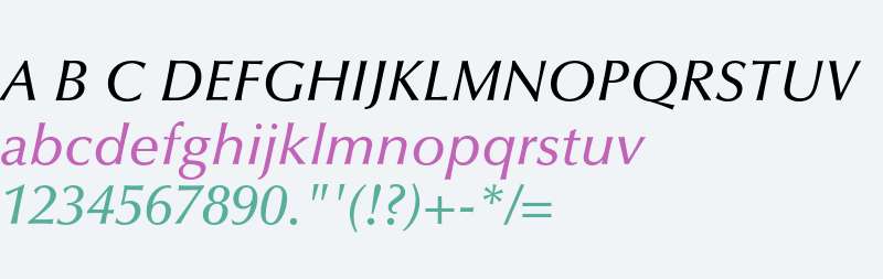 Optima LT Std Medium Italic