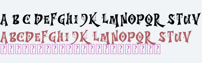 Decorative font Tree Night