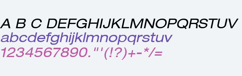 Helvetica Neue LT Com 53 Extended Oblique V1