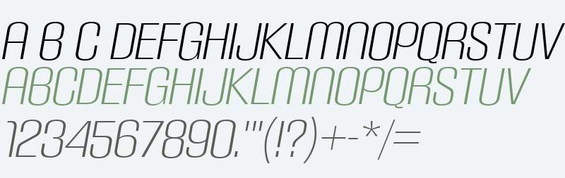 Carbon W05 Light Italic