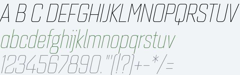 Quarca W01 Cond Thin Italic