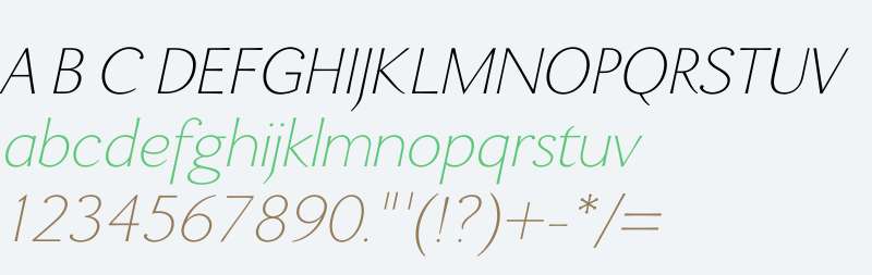 Enzia W00 Thin Italic