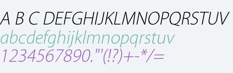 Myriad Set Pro Thin Italic