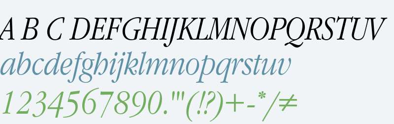 ITC Garamond Narrow Light Italic Cyrillic