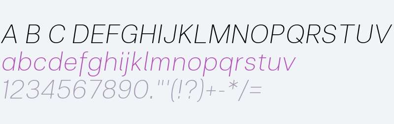 Clinica W01 ExtraLight Italic