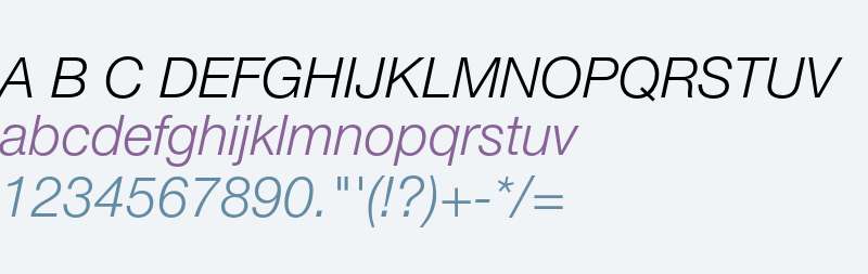 Helvetica Neue LT Std 46 Light Italic