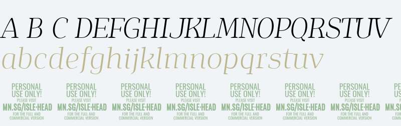 Isle Headline PERSONAL USE Light Italic