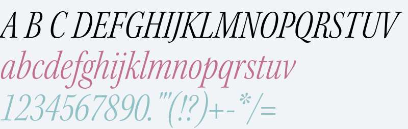 Kepler Std Light Condensed Italic Subhead