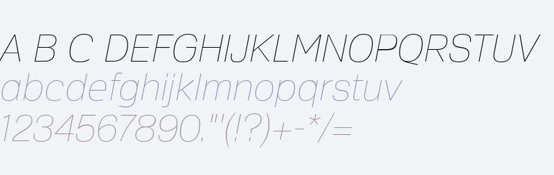 Crique Grotesk Ultra Light Italic