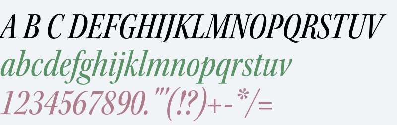 Kepler Std Medium Condensed Italic Subhead