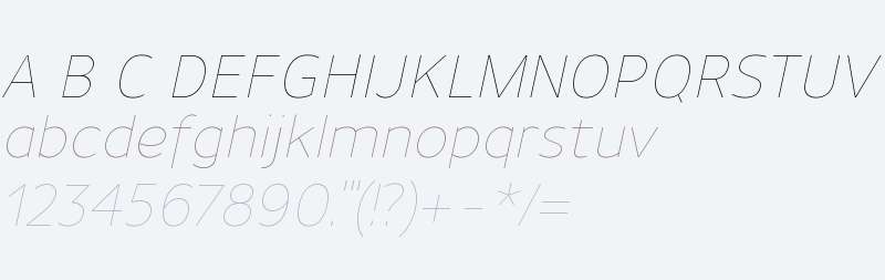 Uniman W00 UltraLight Italic