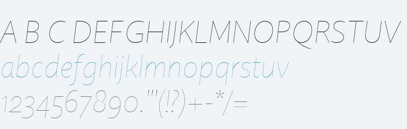 Quire Sans W01 Thin Italic