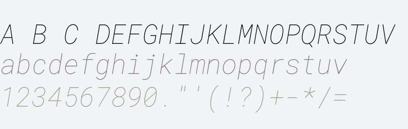 Roboto Mono Thin Italic