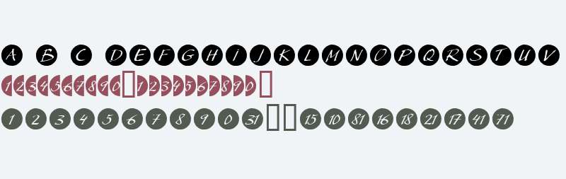 Bullet Numbers W90 Script Neg