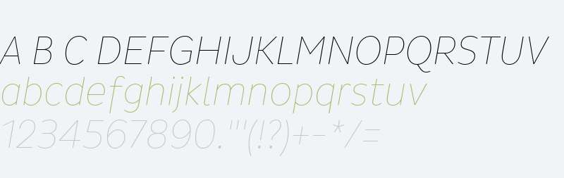 Pluto Sans W01 Cond Thin Italic