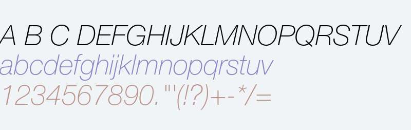 Helvetica Neue LT Std 36 Thin Italic