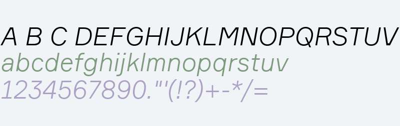 Formular W03 Light Italic