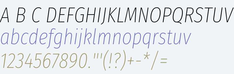 Fira Sans Compressed UltraLight Italic