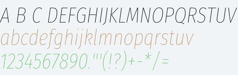 Fira Sans Extra Condensed Thin Italic