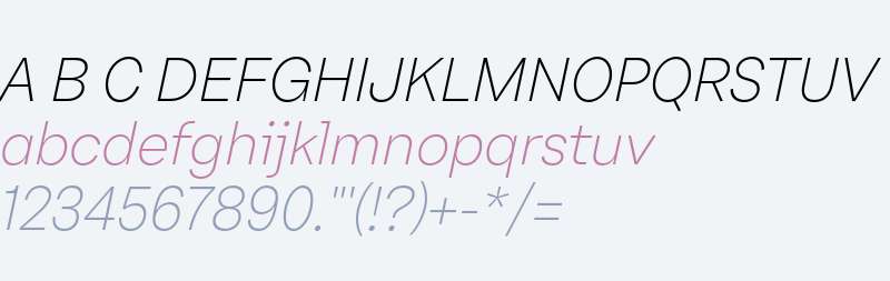 Oli Grotesk L Thin Italic