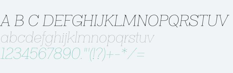 Clasica Slab W00 Thin Italic