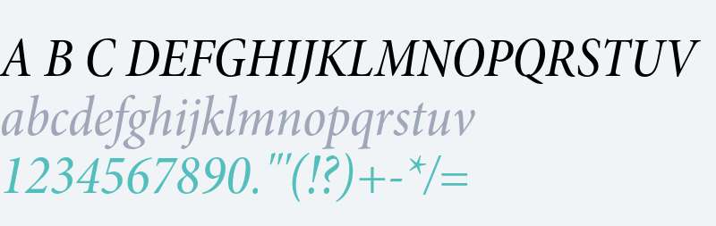Minion Pro Medium Cond Italic Subhead