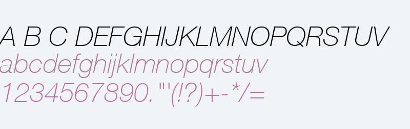 Helvetica Neue CE 36 Thin Italic