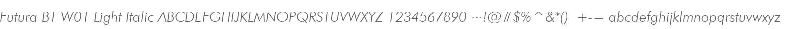Futura BT W01 Light Italic